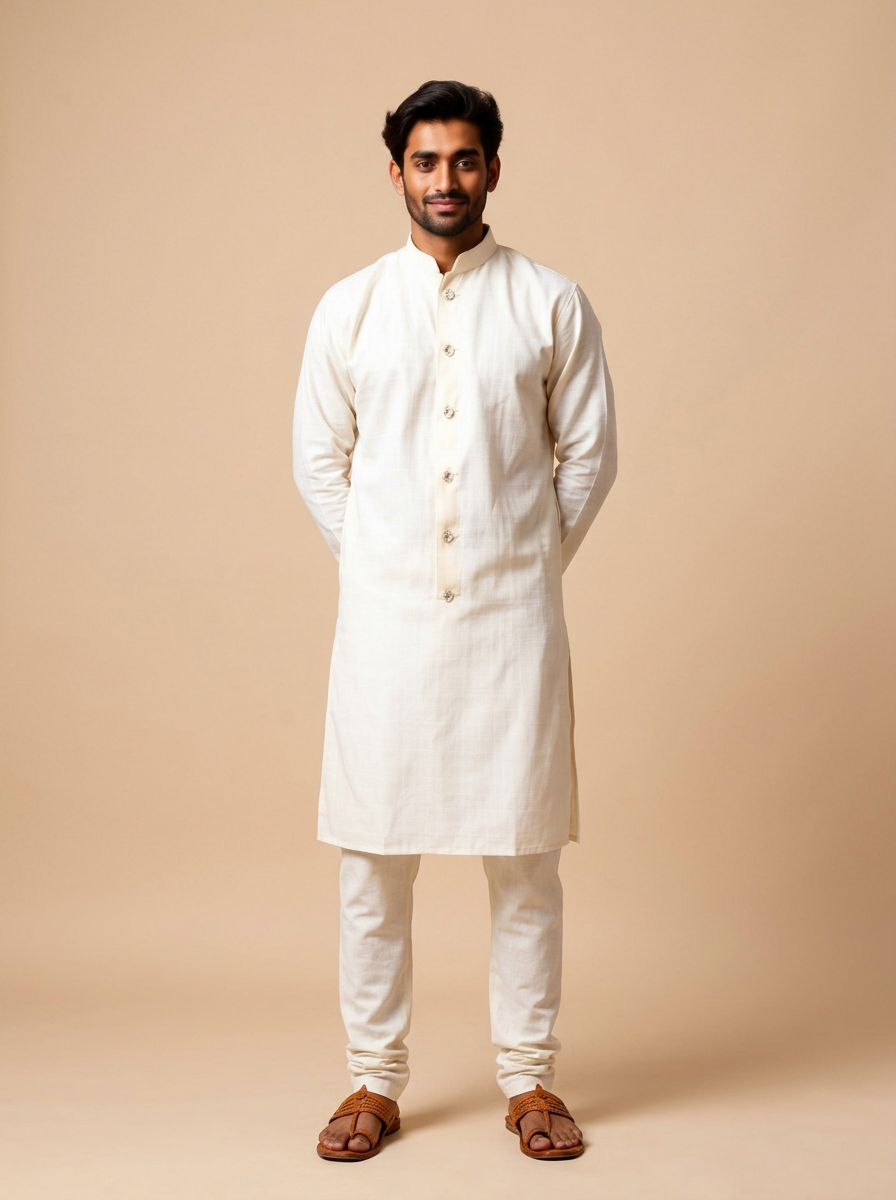Hand-Loom Linen Kurta